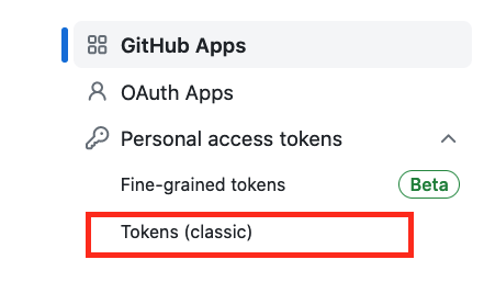 Personal access tokens (classic)